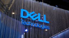 Dell Technologies logo and branding pictured at the company's pavilion during the Mobile World Congress in Barcelona, Spain, on March 5, 2026. 