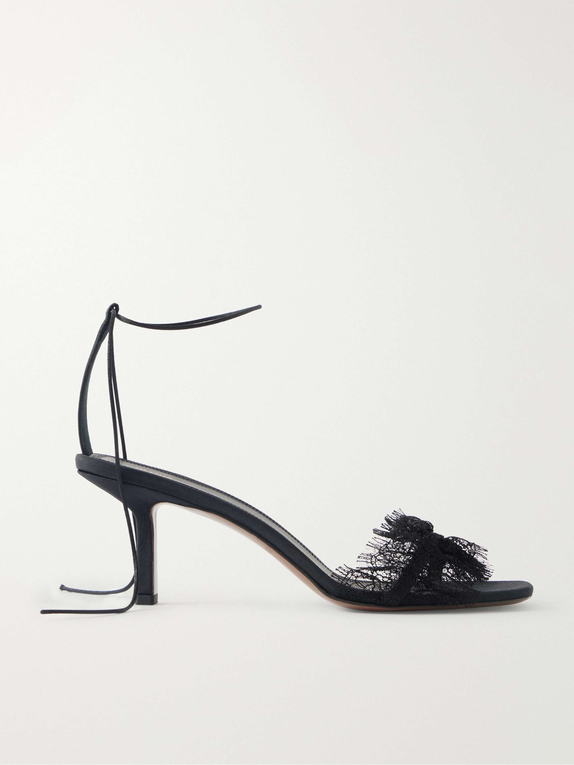 Belel Lace-Trimmed Twill Sandals