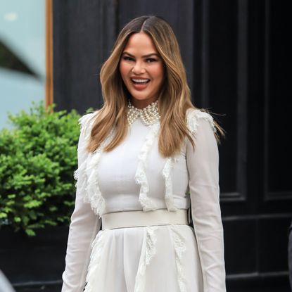  new york, new york may 02 chrissy teigen is seen at today show on may 02, 2019 in new york city photo by say cheesegc images