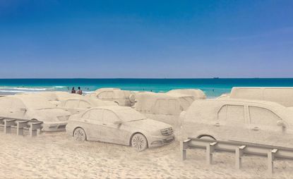 Rendering of Leandro Erlich traffic jam installation on Miami Beach