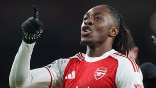 LONDON, ENGLAND - NOVEMBER 23: Eberechi Eze of Arsenal celebrates scoring a hat-trick and the 4th Arsenal goal during the Premier League match between Arsenal and Tottenham Hotspur at Emirates Stadium on November 23, 2025 in London, England. (Photo by Charlotte Wilson/Offside/Offside via Getty Images)