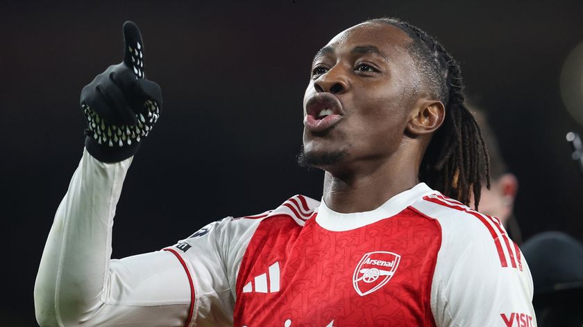 LONDON, ENGLAND - NOVEMBER 23: Eberechi Eze of Arsenal celebrates scoring a hat-trick and the 4th Arsenal goal during the Premier League match between Arsenal and Tottenham Hotspur at Emirates Stadium on November 23, 2025 in London, England. (Photo by Charlotte Wilson/Offside/Offside via Getty Images)