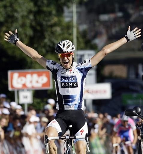 Lars Ytting Bak (Team Saxo Bank) wins stage five of the Eneco Tour