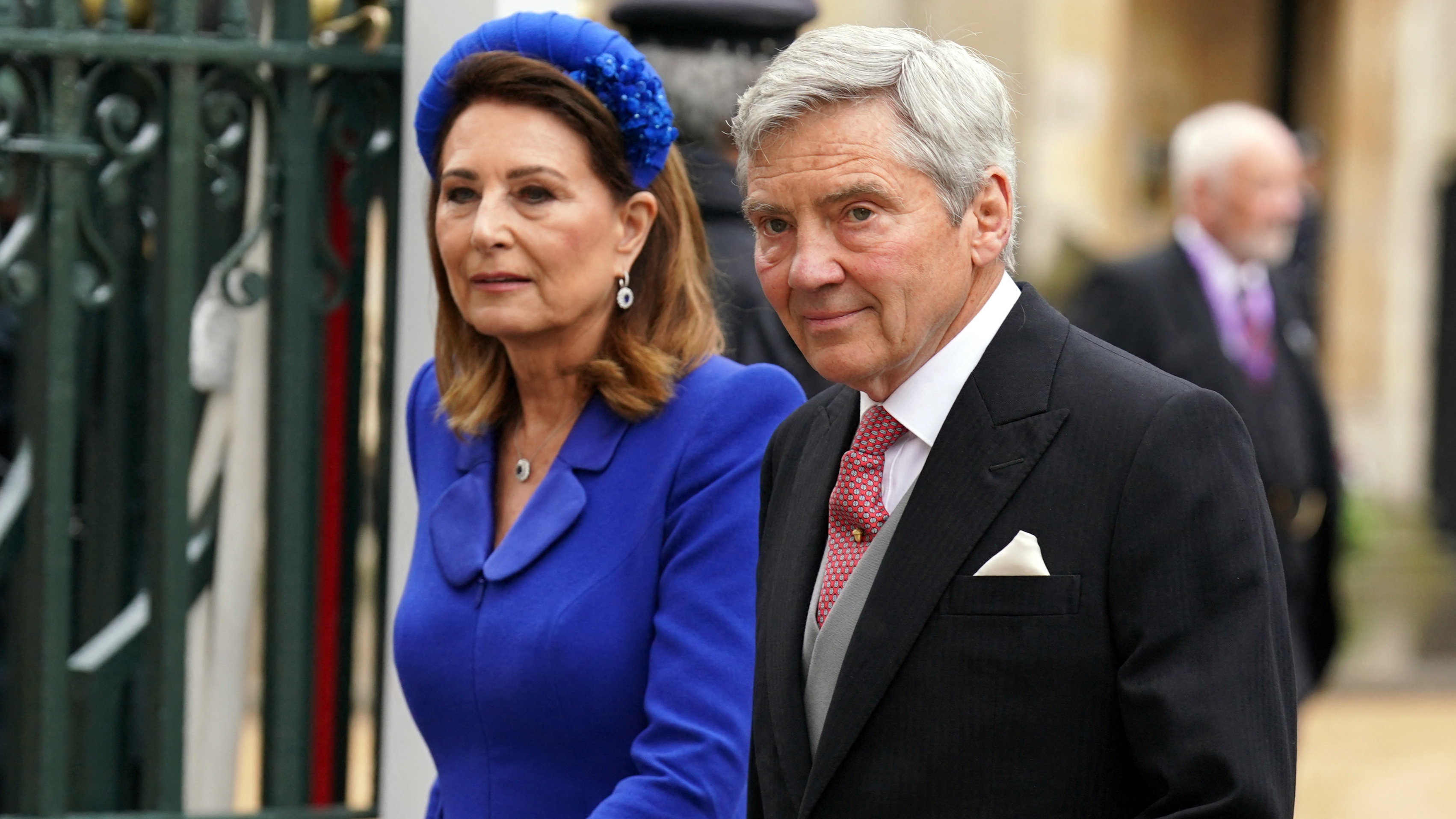Michael and Carole Middleton arrive at Westminster Abbey for the coronation on May 6, 2023