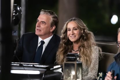 Chris Noth and Sarah Jessica Parker on the set of And Just Like That...