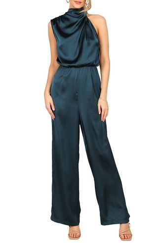 Savannah One-Shoulder Satin Jumpsuit