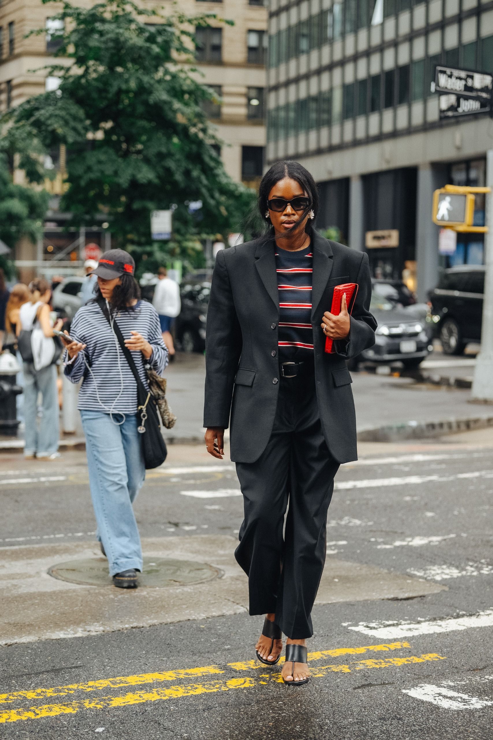 Guests wore the striped shirt trend at New York Fashion Week 2026