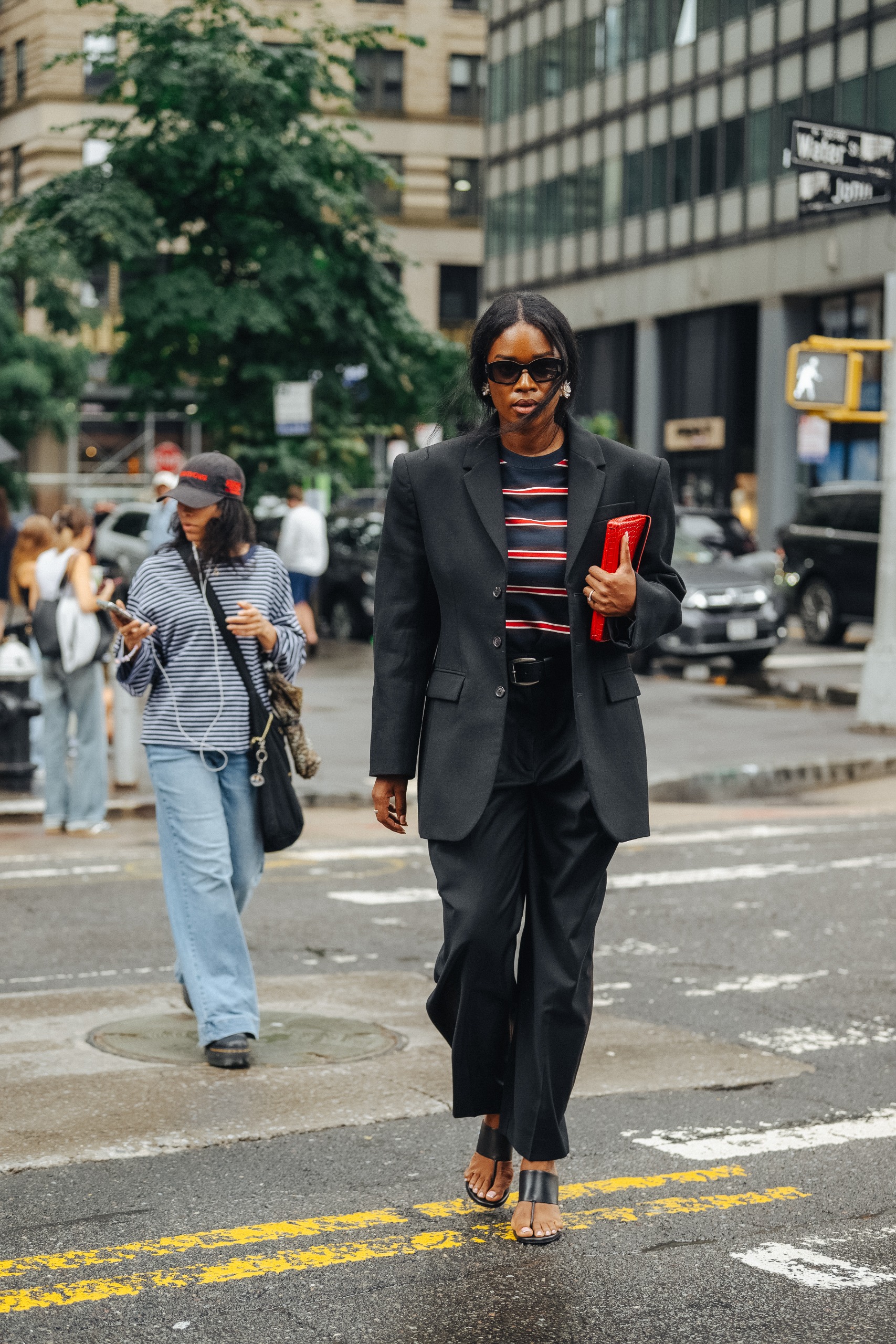 Guests wore the striped shirt trend at New York Fashion Week 2026