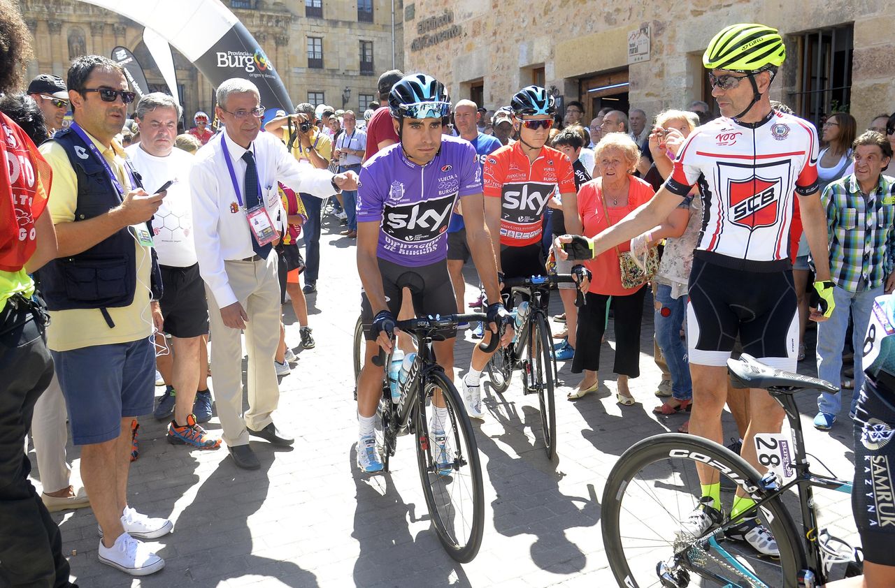 Mikel Landa (Team Sky) rolling to the start line