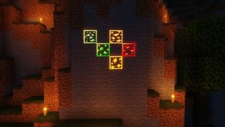 Minecraft texture packs - a few rare ore blocks glowing in the Visible Ores pack