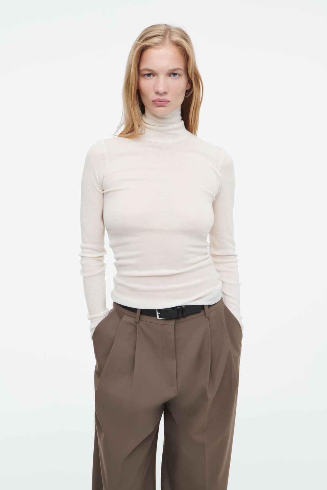 Merino Wool Turtleneck Top