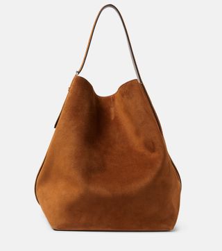 Belted Suede Tote Bag