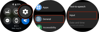 Settings > General > Input for Galaxy Watch 5