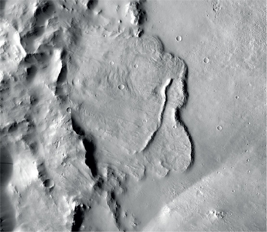 Features identified in deep basins on Mars show influence by groundwater billions of years ago.