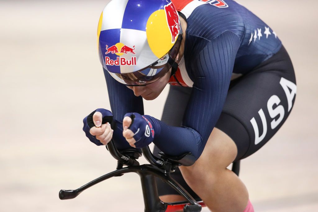BERLIN GERMANY FEBRUARY 29 Chloe Dygert of USA competes at the Womens Individual Pursuit during day 4 of the UCI Track Cycling World Championships Berlin at Velodrom on February 29 2020 in Berlin Germany Photo by Maja HitijGetty Images