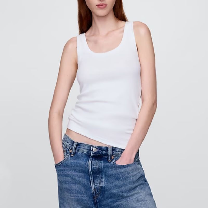 white tank top