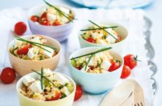 easy vegetable and feta couscous salad