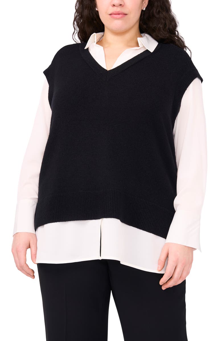 Layered Look Sweater Vest