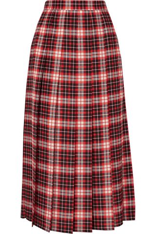 MSGM Pleated Tartan Skirt