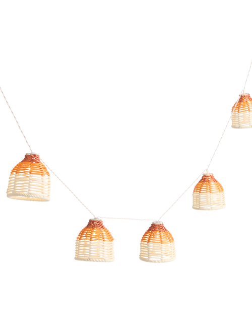 Faux Rattan Solar Led String Lights