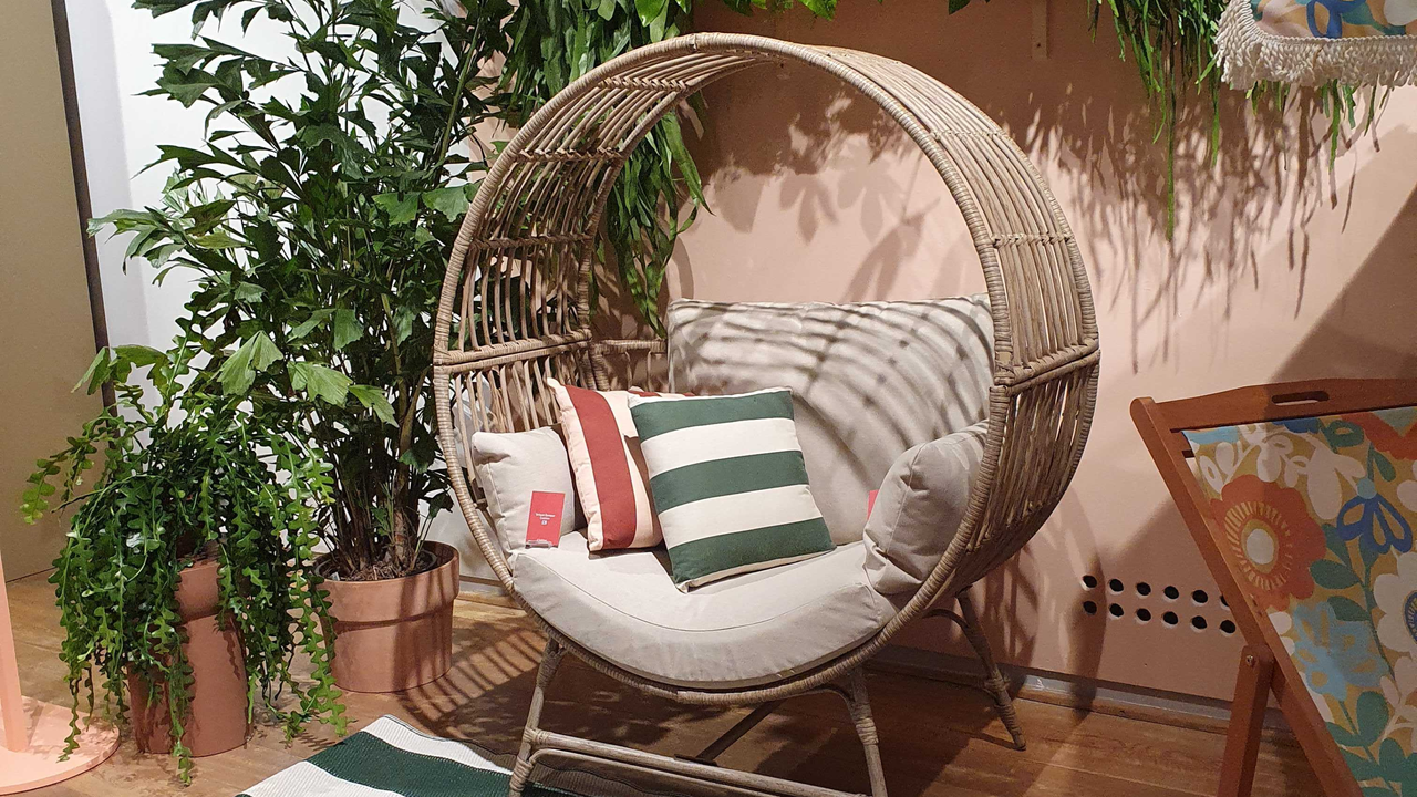 The Selene Rattan Egg Chair at the Habitat Spring/Summer 2025 press show.