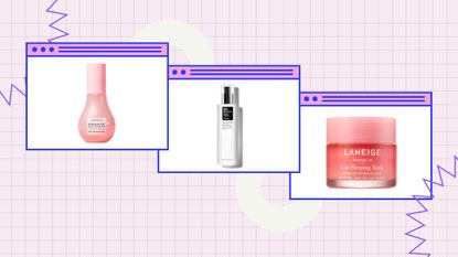 Collage of products from Glow Recipe, COSRX and LANEIGE