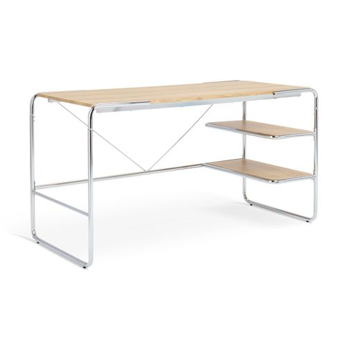 Albers Chrome Office Desk - Natural