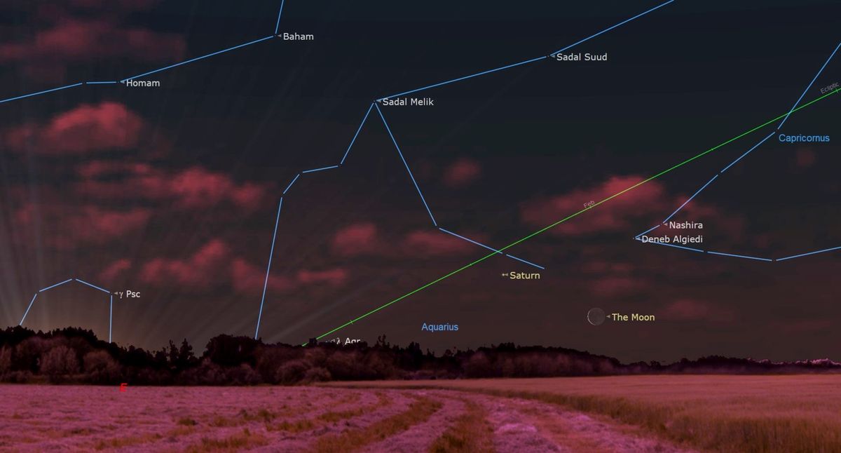 Watch the moon meet Saturn in the predawn sky tonight