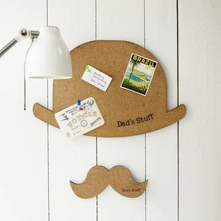 hat and Moustache personalized cork pinboard