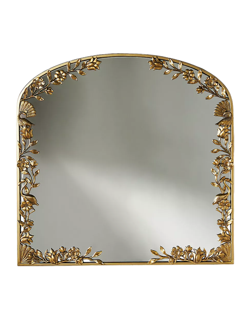 Shyla Floral Animal Mantel Wall Mirror