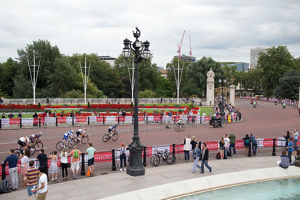 Valentina Scandolara (ITA) of Cylance Pro Cycling launches the first attack at the beginning of the Prudential RideLondon Classique
