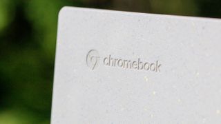 Close-up on Chromebook logo on Acer Chromebook Vero 514