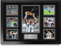 Lionel Messi A2 Framed signed autograph pictureWas £49.99