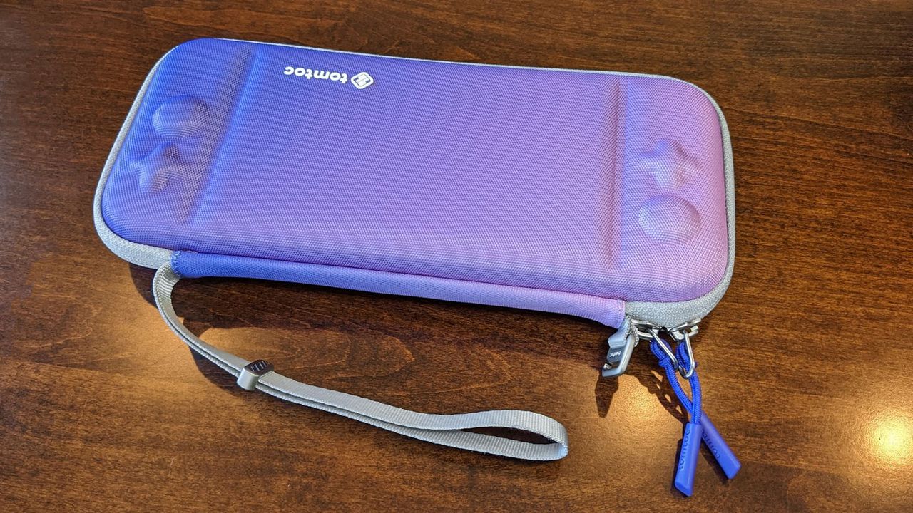 Tomtoc Fancy Case for Nintendo Switch purple wrist strap