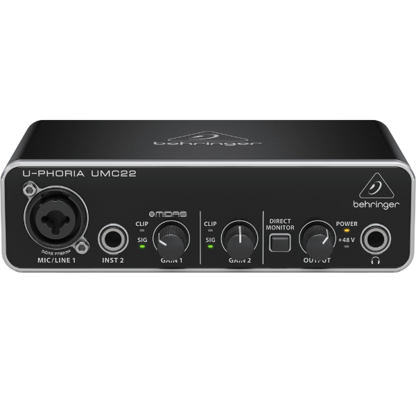 A Behringer U-Phoria UMC22 audio interface