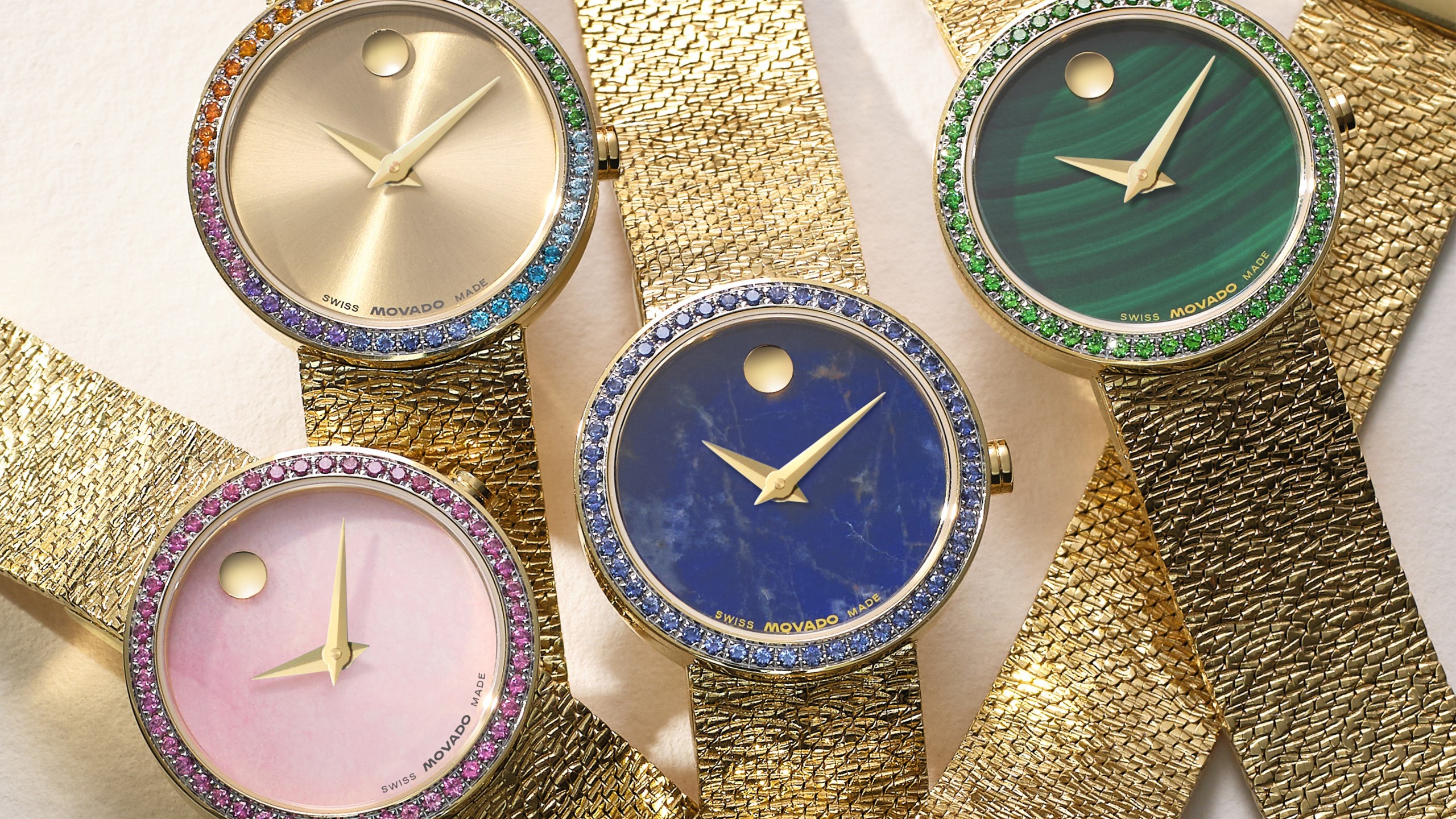 Watches from the Stephanie Gottlieb x Movado collection.