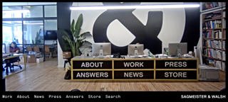 Sagmeister's site offers live feeds of the office, nude pics and more