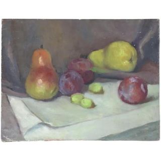 Vintage still life painting of fruit