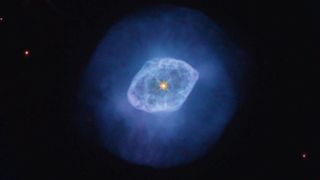 The NGC 689 nebula in the constellation Dolphin surrounds a white dwarf star that died in several violent outbursts.