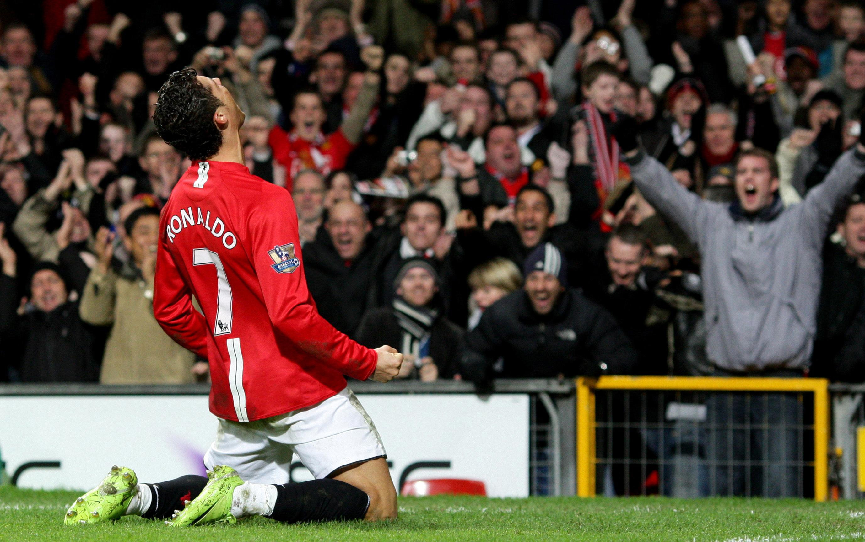 Cristiano Ronaldo of Manchester United walks off after the Barclays in  2023