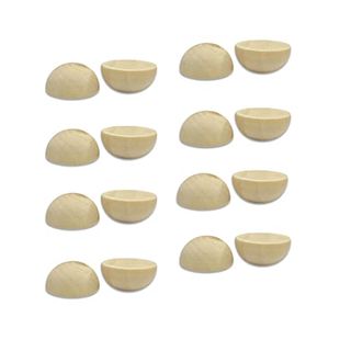 200 Pieces 1 Inch Wooden Split Balls Half Round Wood Beads Unfinished Wooden Half Sphere for Diy Crafts