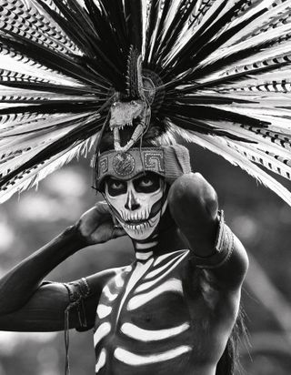 Person in Day of the Dead skeleton make-up