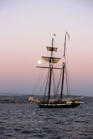 Pete Murray caught the moon on September 11, 2011, at Dana Point Harbor, CA, at the Tall Ships Parade