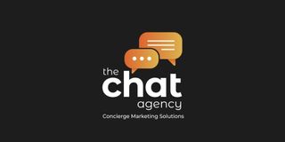 The Chat Agency logo on a black background