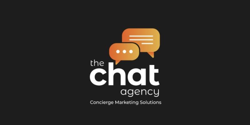 The Chat Agency logo on a black background