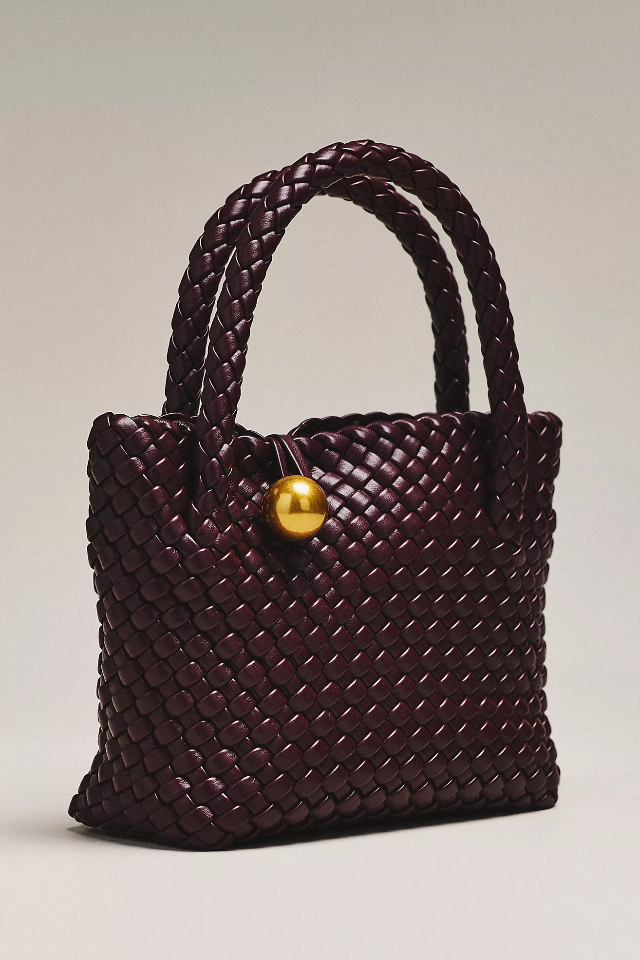 Faux Leather Woven Satchel