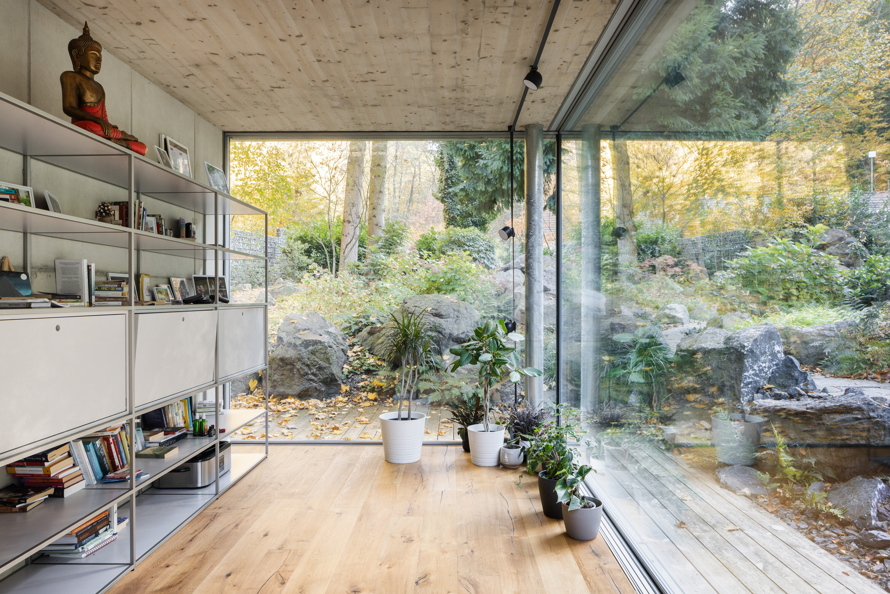 The meditation room overlooking the garden