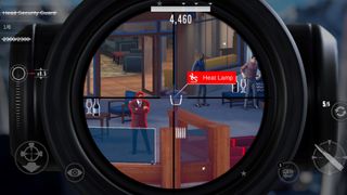 Scoped gameplay of Hitman Sniper: The Shadows.