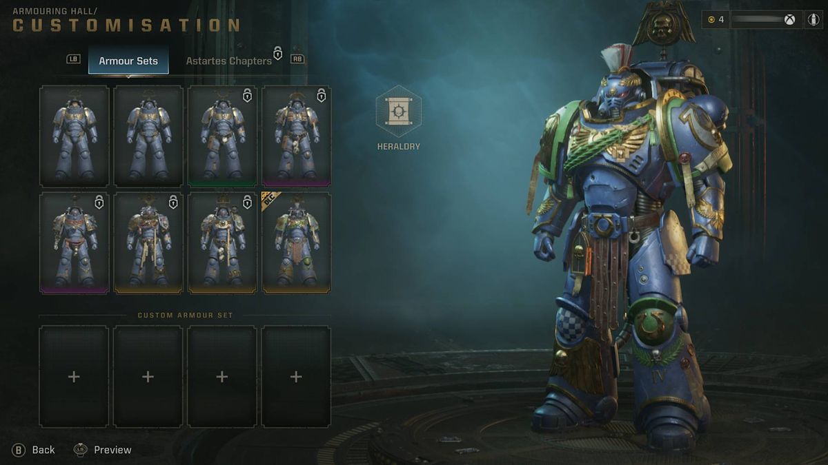 Space Marine 2 armor customization ultramarines champion set