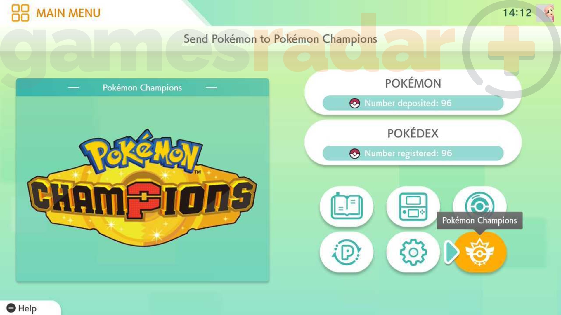 The Pokemon Champions option in Pokemon Home.
